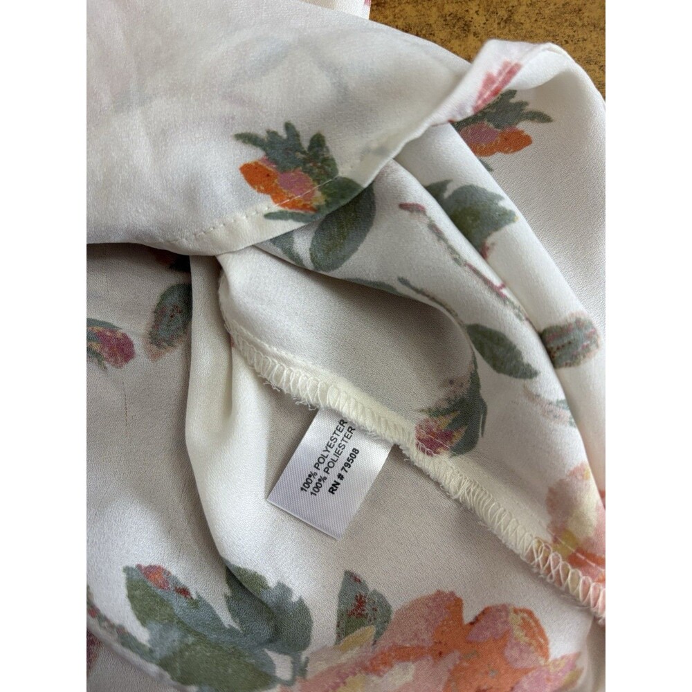 Violet & Claire‎ Women's Sleeveless Blouse Pink/Coral/Blue Floral Pattern Size S - Picture 5 of 7